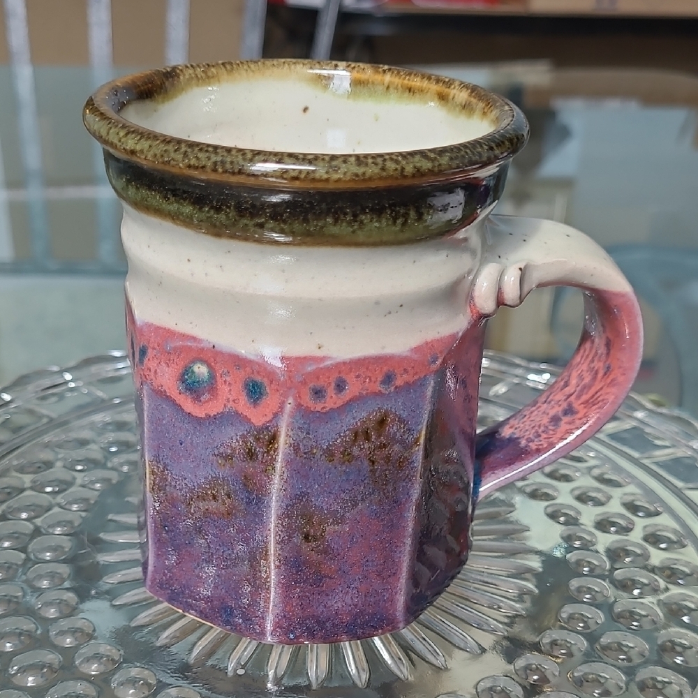 Handcrafted Ceramic Mug with Multicolor Glaze